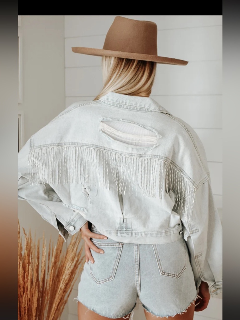 Blue B Diamond Dixie Rhinestone Fringe Jacket